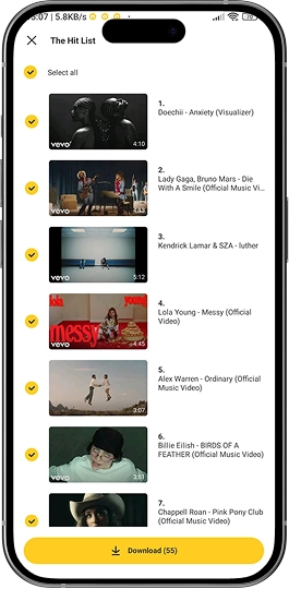 Downloads em lote (limitados) Snaptube mod apk