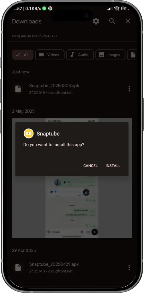 Como baixar Snaptube Lite APK step 2