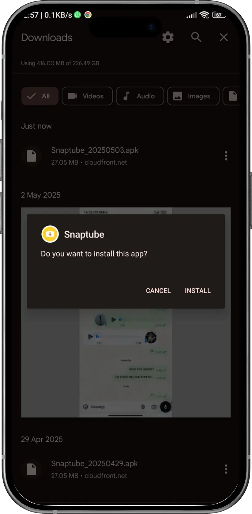 Como baixar Snaptube Lite APK step 2