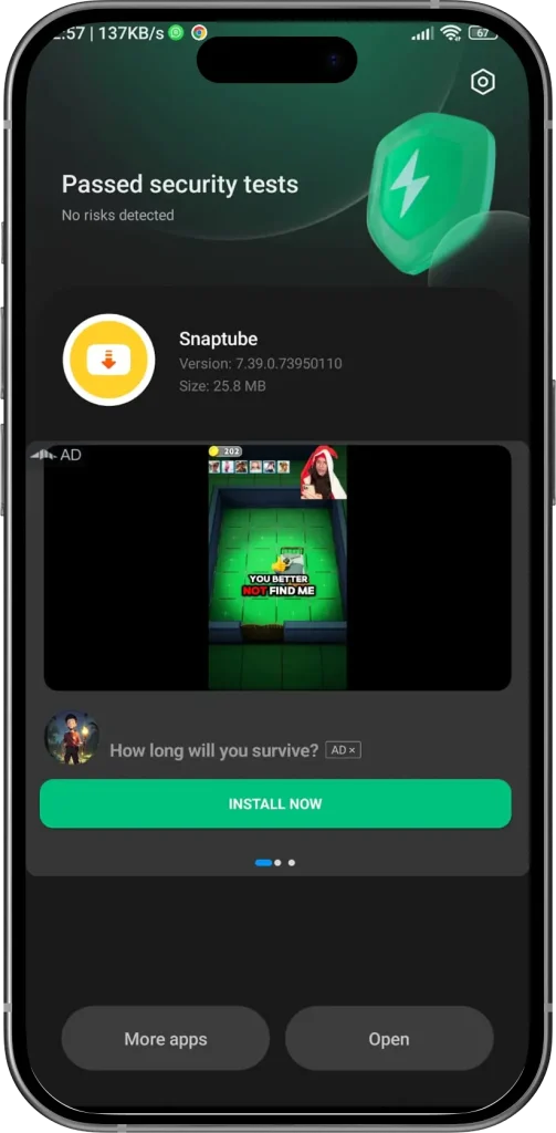 Como baixar Snaptube Lite APK step 3