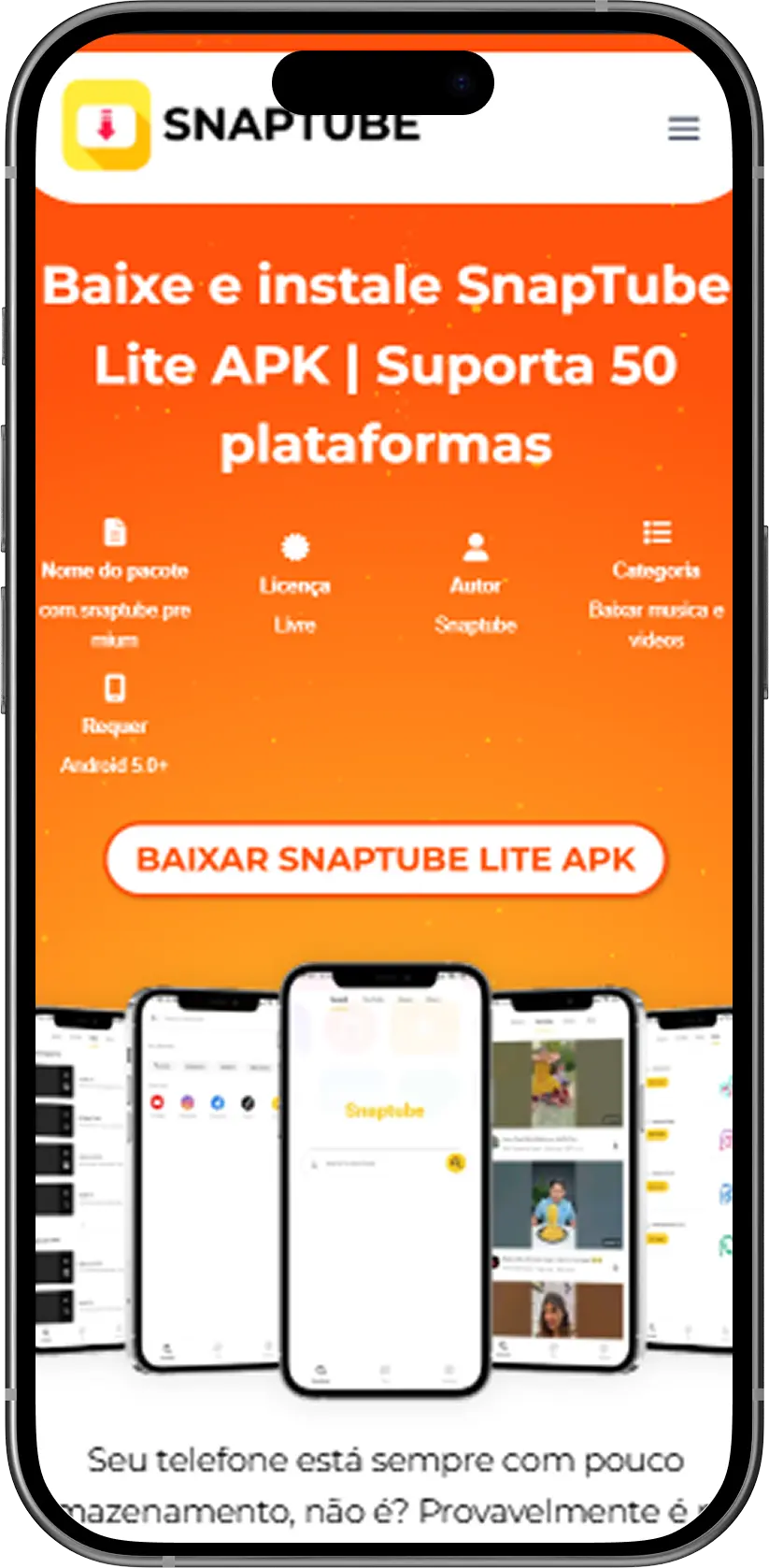 Como baixar Snaptube Lite APK step 1